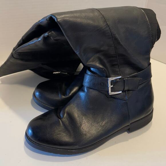 Torrid Over The Knee OTK moto boots faux leather wide calf 7.5 WW - Picture 5 of 14